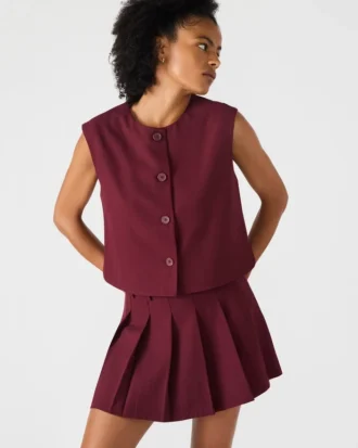 Alessa-top i vinrött