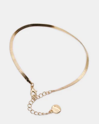 Ankelkedjeset i guld med fiskbensmönster