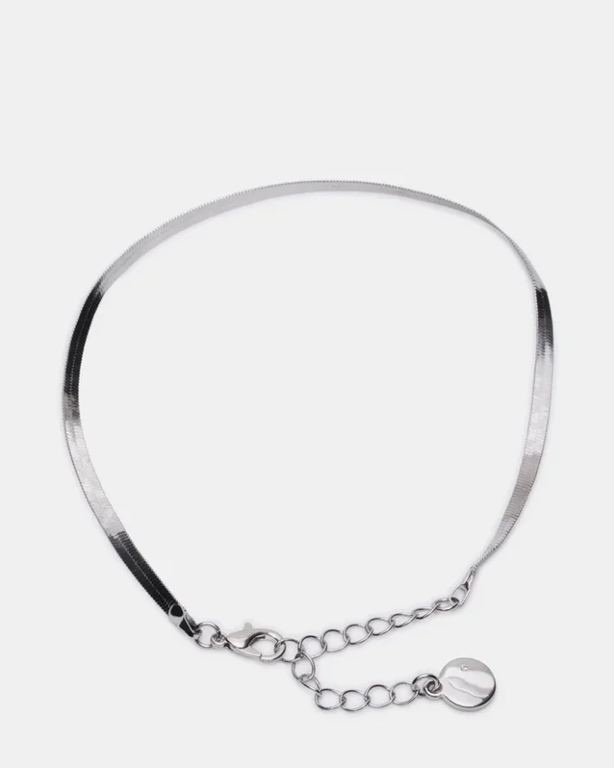 Ankelkedjeset i silver med fiskbensmönster Ankelkedjeset i silver med fiskbensmönster