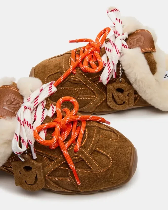 Aziel Mule Faux Fur Chestnut Suede Aziel Mule Faux Fur Chestnut Suede