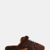 Aziel Mule Faux Fur Chocolate Brown Suede Aziel Mule Faux Fur Chocolate Brown Suede