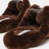 Aziel Mule Faux Fur Chocolate Brown Suede Aziel Mule Faux Fur Chocolate Brown Suede