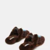 Aziel Mule Faux Fur Chocolate Brown Suede Aziel Mule Faux Fur Chocolate Brown Suede
