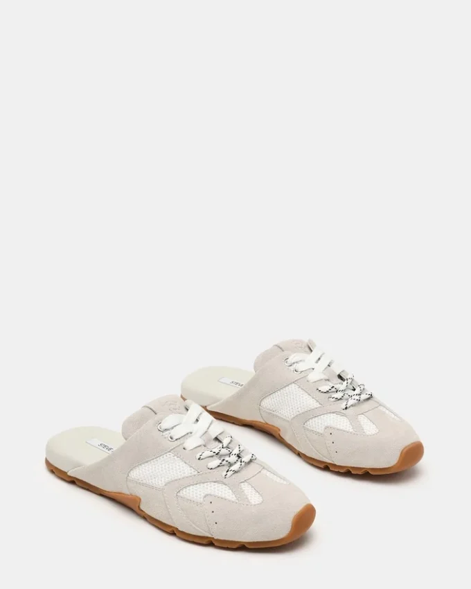 Aziel Mule White Suede