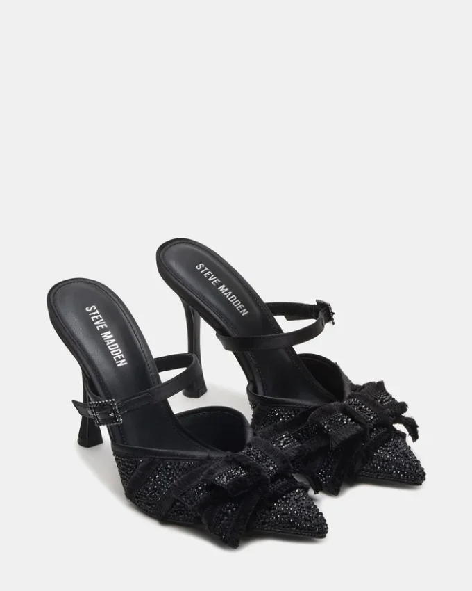 Baylin svarta satin-strass