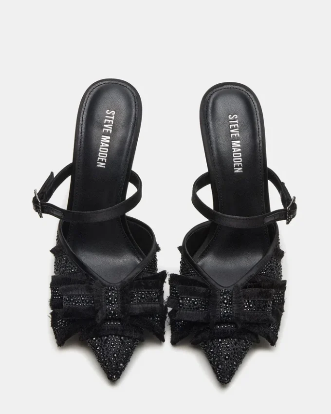 Baylin svarta satin-strass