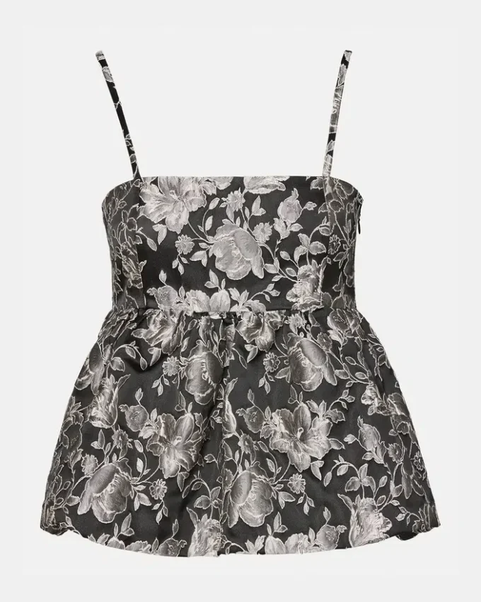 Bodi-top svart mönstrad