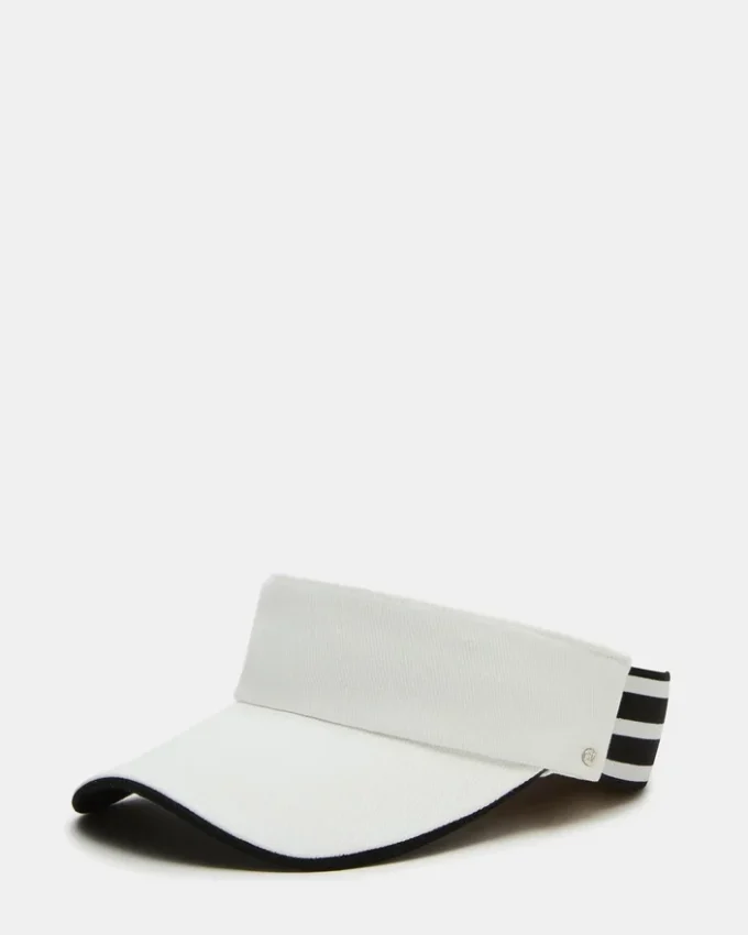 Broderad visirhatt, vit Broderad visirhatt, vit