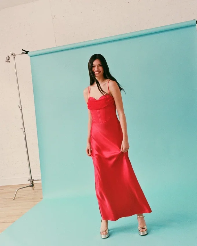 Carmela-klänning, röd