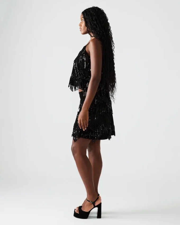 Cindi paljettkjol svart