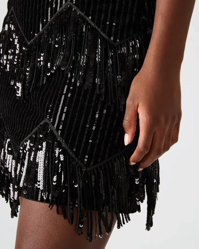 Cindi paljettkjol svart