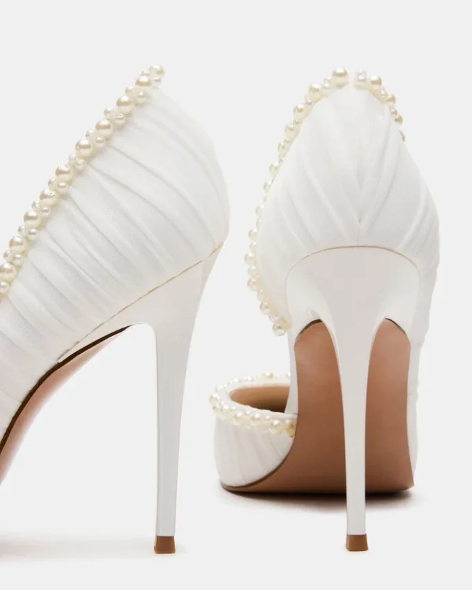 Elegant pärlemorvit mesh