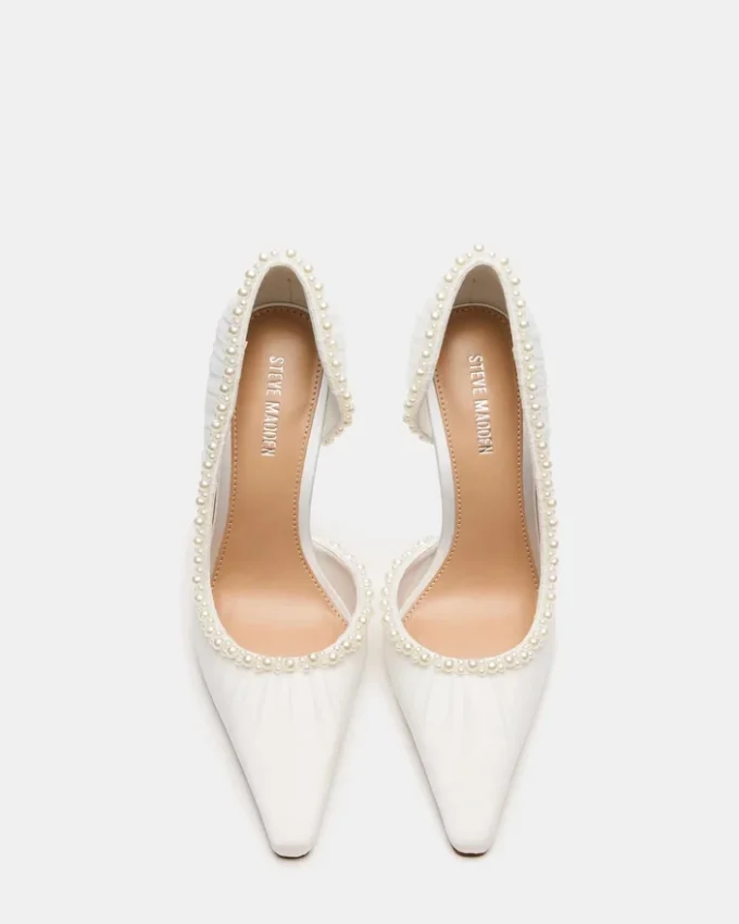 Elegant pärlemorvit mesh