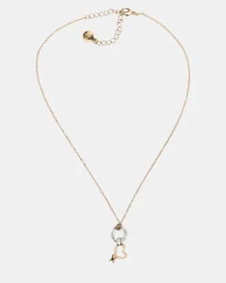 Halsband med tvåfärgat hjärta i knutform