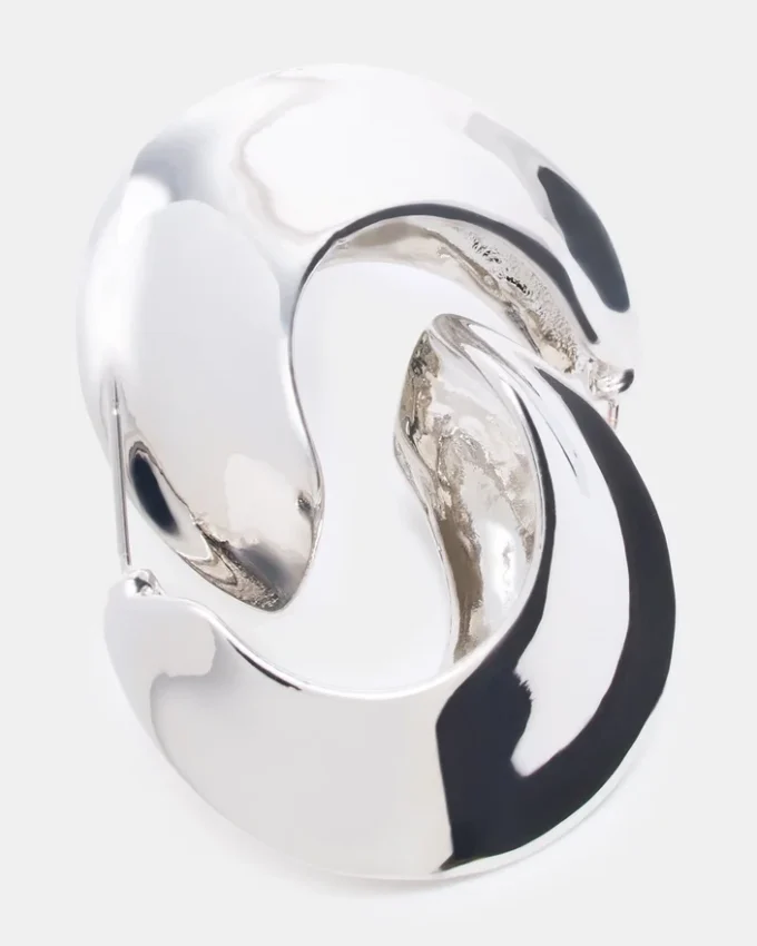 Halvmåneformade örhängen i silver