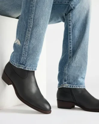 Hendrik svart läder