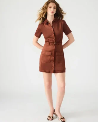 Joliana-klänning mörk fikon