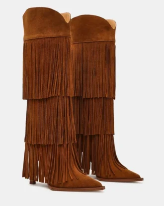 Kinzee Fringe Chestnut Suede