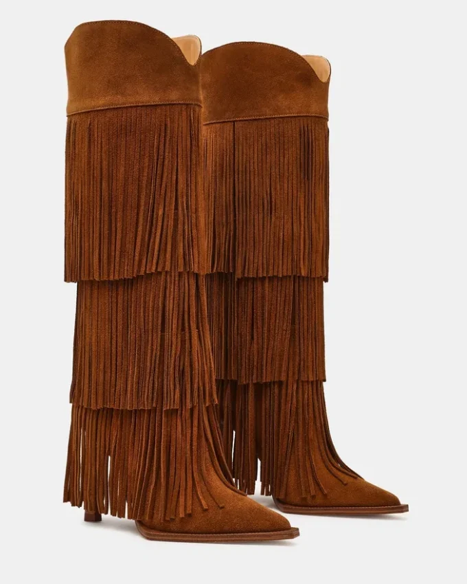 Kinzee Fringe Chestnut Suede Kinzee Fringe Chestnut Suede