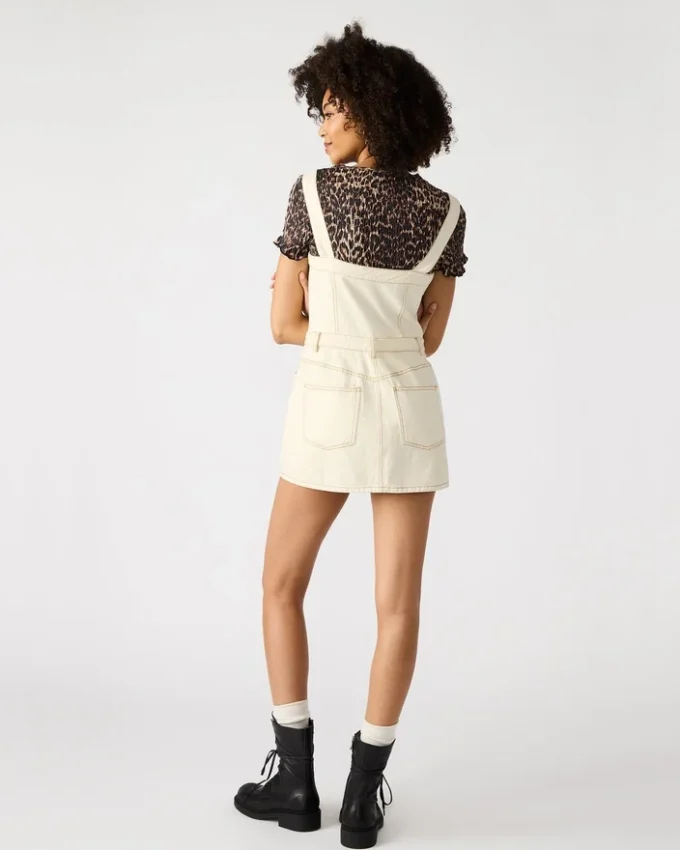 Lake denimklänning, krämfärgad