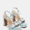 Liandra Buckle Blue Satin