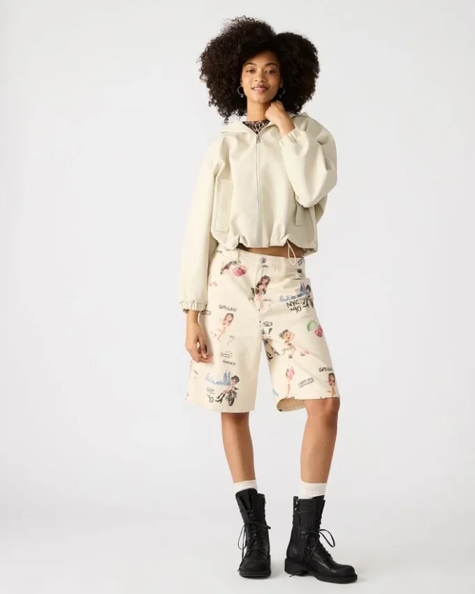 Lumi-jacka i benvitt