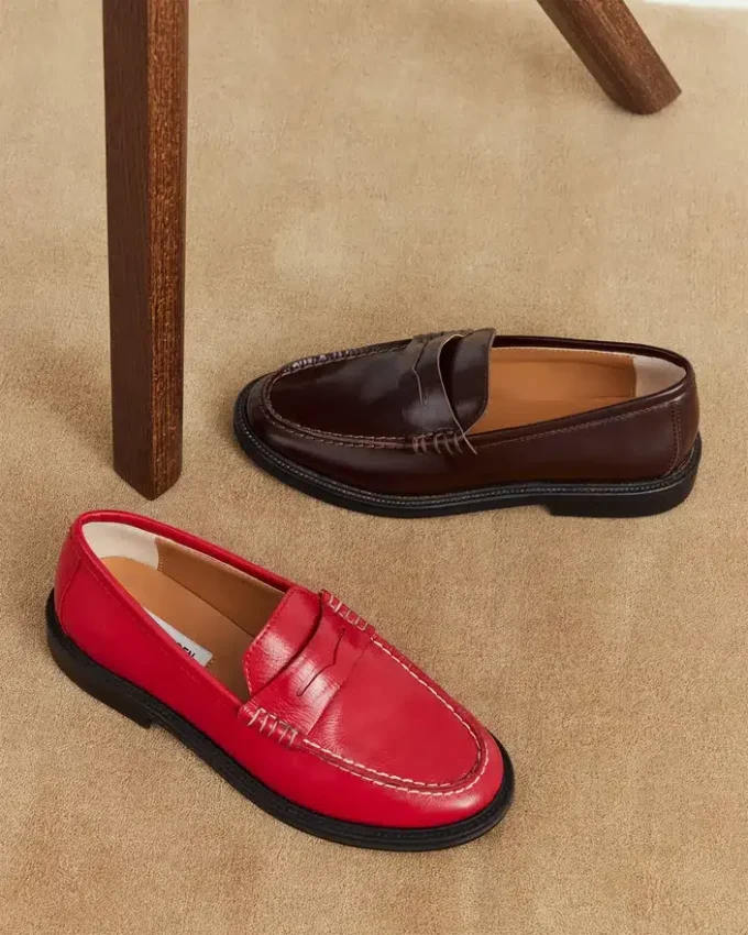 Madison burgundy box läder