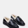 Madison Faux Fur Black Leather