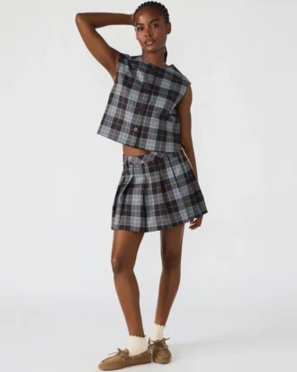 Margo-kjol i brunt rutmönster