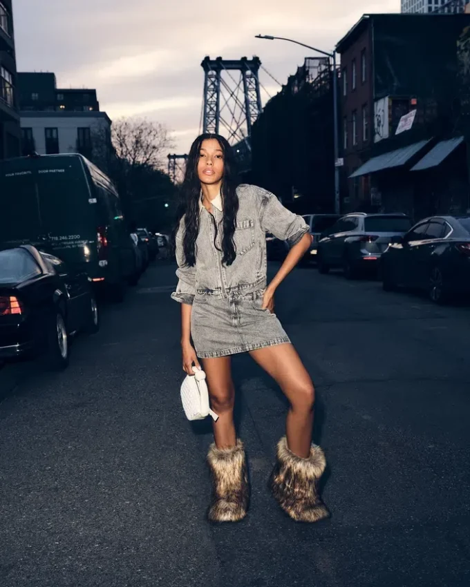 Abaco-jeanskjol, ljusgrå