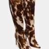 Nitro Brown Cow Print Wide Calf Nitro Brown Cow Print Wide Calf