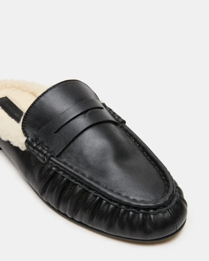 Rafe Faux Fur Black Leather