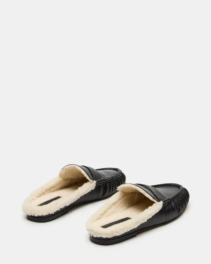 Rafe Faux Fur Black Leather