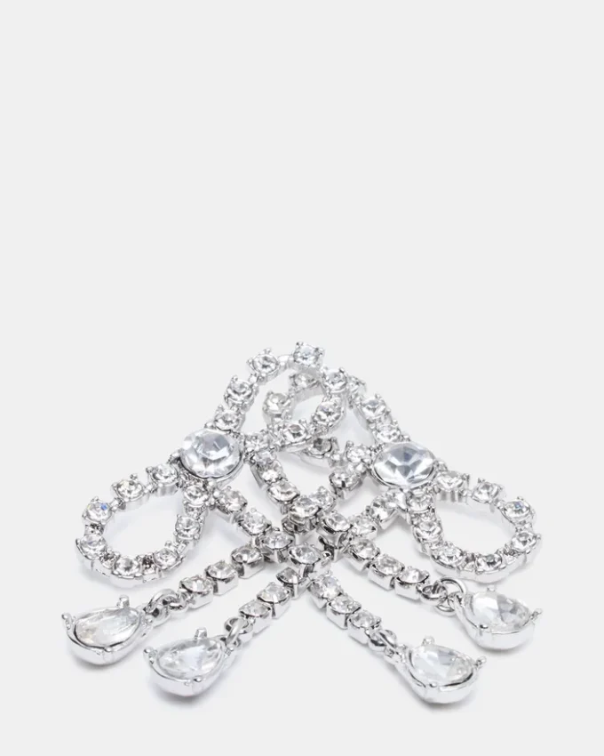 Örhängen med strassrosett i silver Örhängen med strassrosett i silver