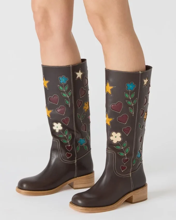 Riggs Floral Brown Leather Riggs Floral Brown Leather