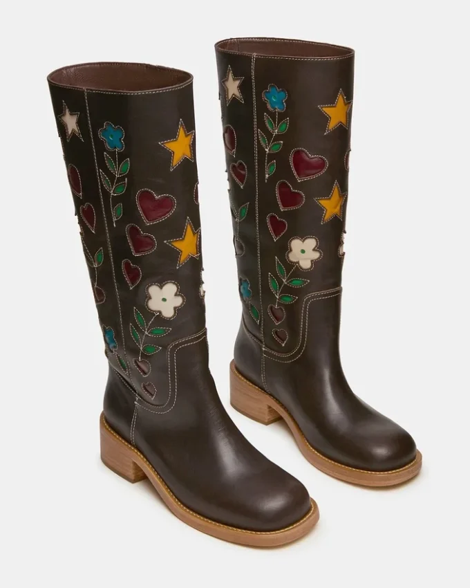 Riggs Floral Brown Leather Riggs Floral Brown Leather