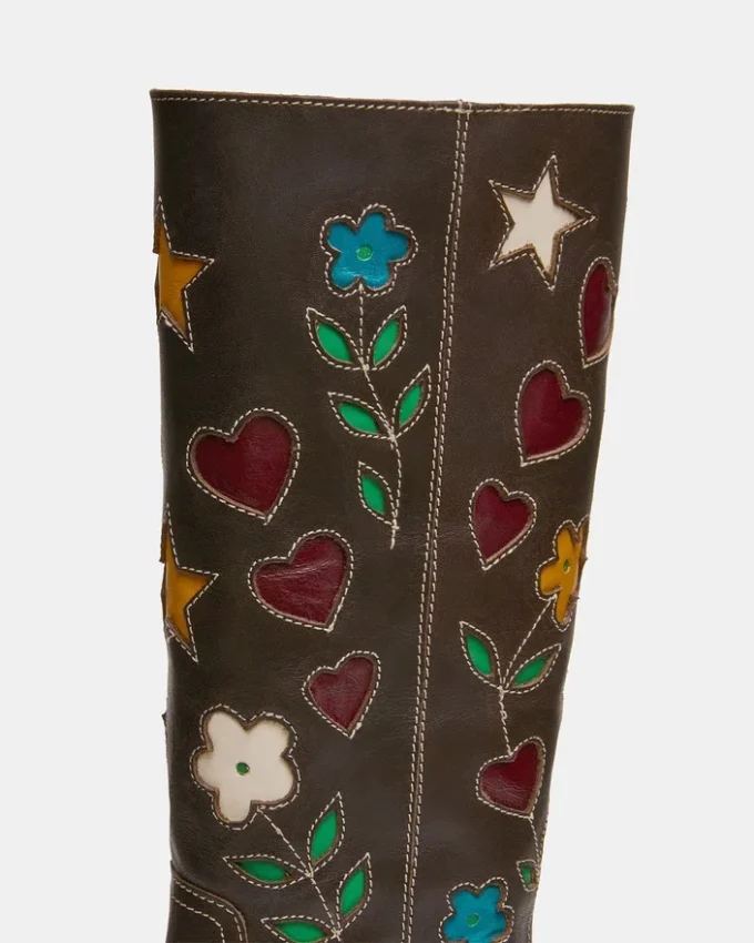 Riggs Floral Brown Leather Riggs Floral Brown Leather