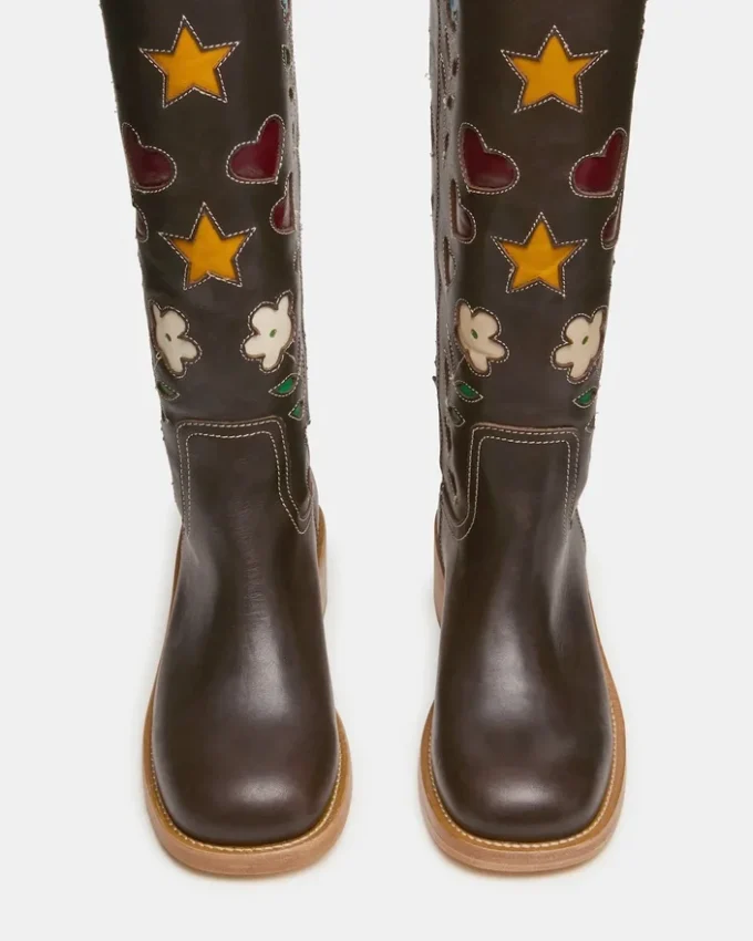 Riggs Floral Brown Leather Riggs Floral Brown Leather