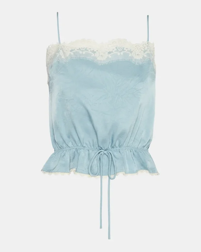 Roan-top i dammigt blått