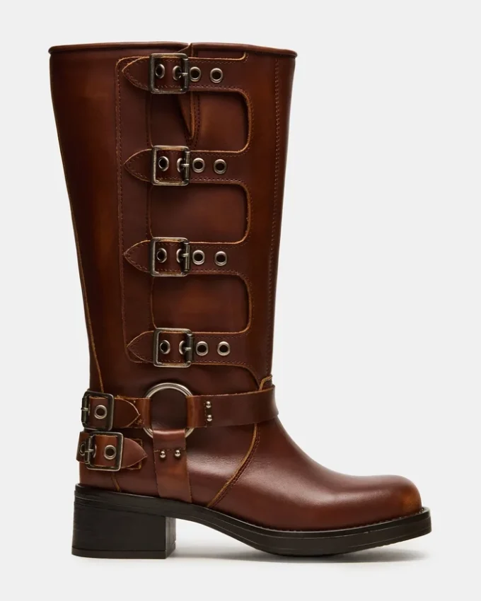 Rocky Cognac Distressed Wide Calf Rocky Cognac Distressed Wide Calf