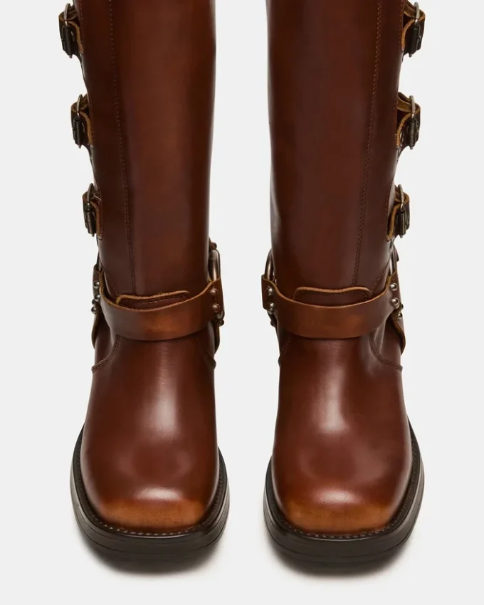 Rocky Cognac Distressed Wide Calf Rocky Cognac Distressed Wide Calf