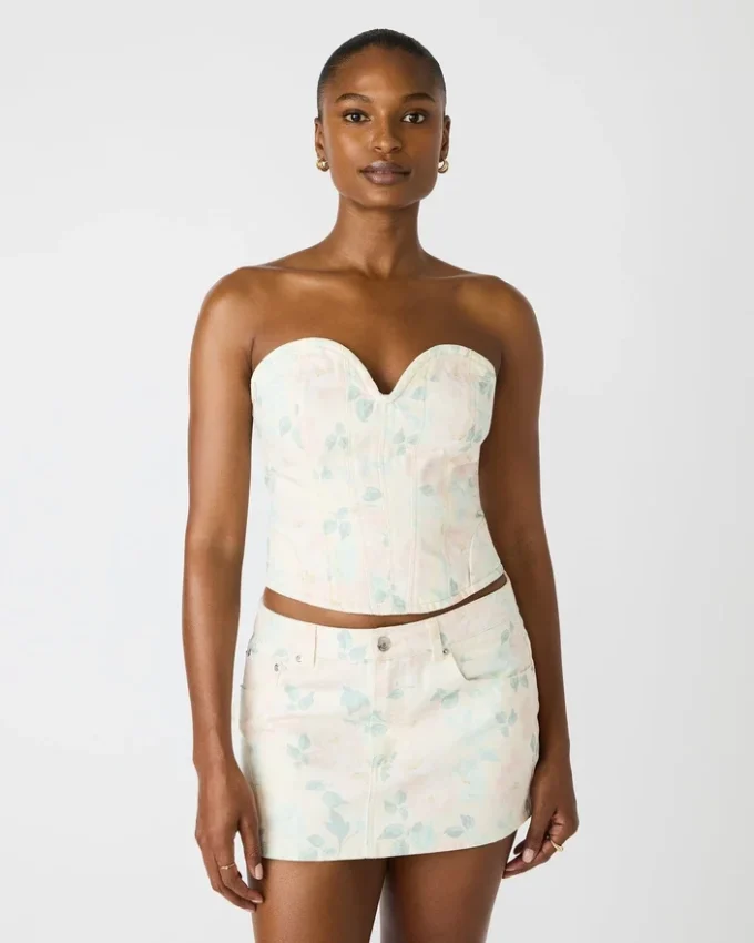 Roselia korsett-top i persikabeige