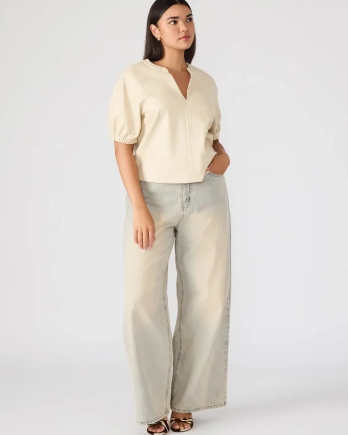 Roxanne-top i benvitt