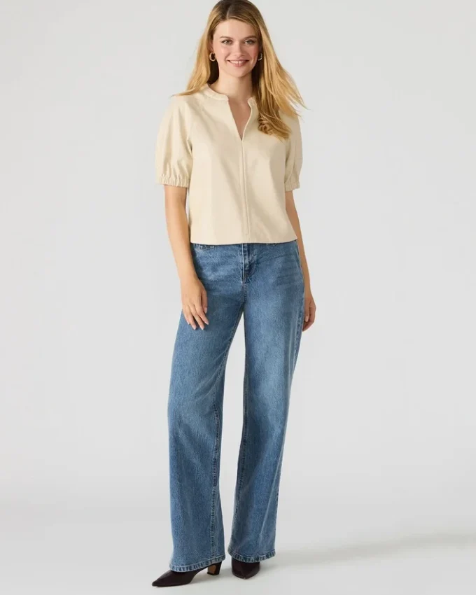 Roxanne-top i benvitt