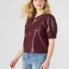 Roxanne-top i vinrött