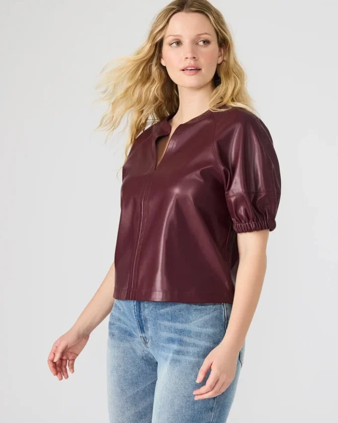 Roxanne-top i vinrött