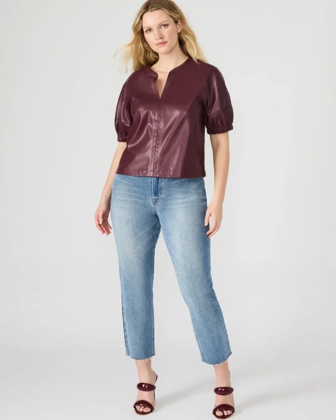 Roxanne-top i vinrött