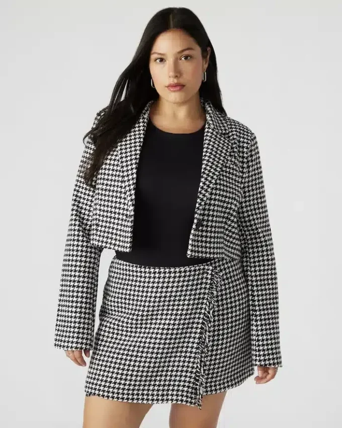 Rupi kort blazer svart/vit Rupi kort blazer svart/vit