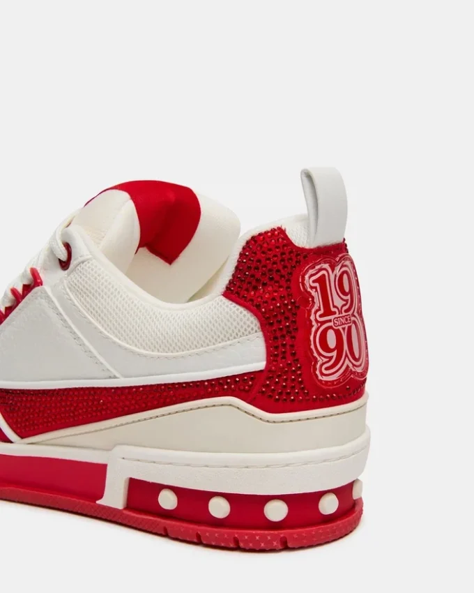 Skater Röd/Vit Strass