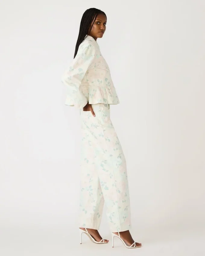 Sloan blommig jacka i persikabeige